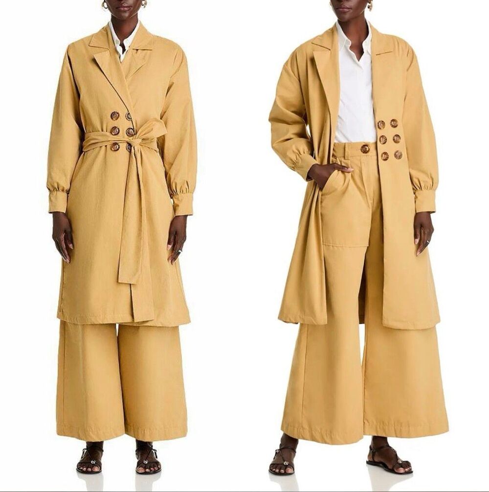 The Lulo Project Guatape Trench Coat Camel Tan Chic Fall Contemporary Size M NWT